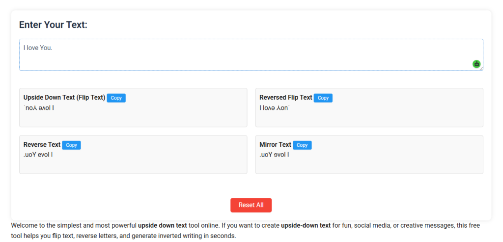 Upside Down Text Generator